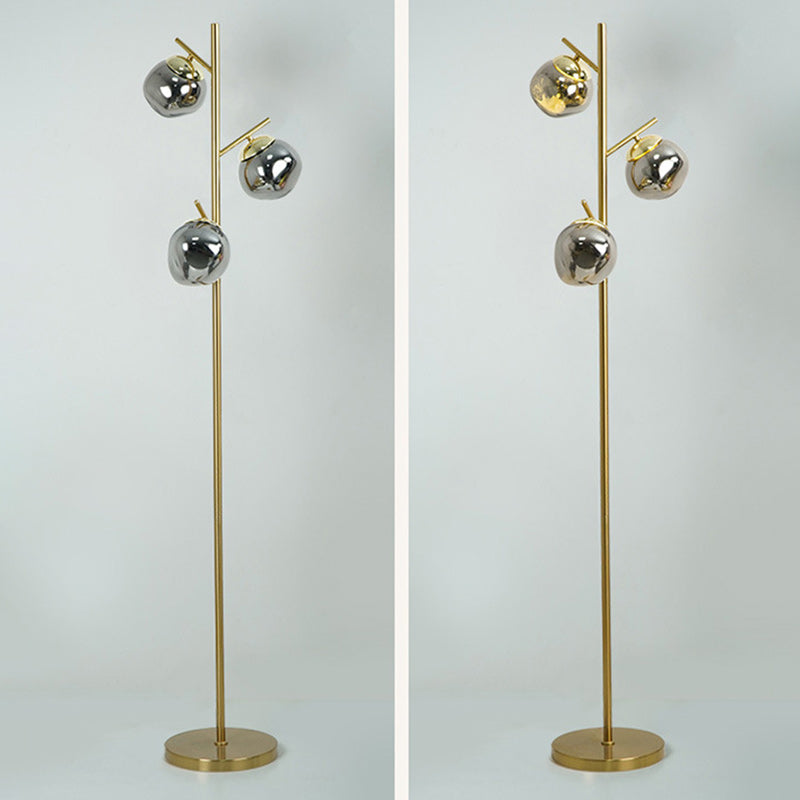 Contemporary Nordic Lava Orb Acrylic Lampshade Iron Base LED Standing Floor Lamp For Living Room