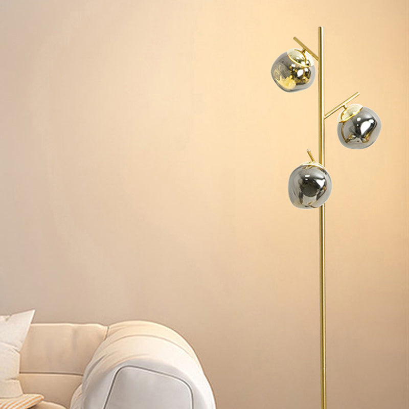 Contemporary Nordic Lava Orb Acrylic Lampshade Iron Base LED Standing Floor Lamp For Living Room