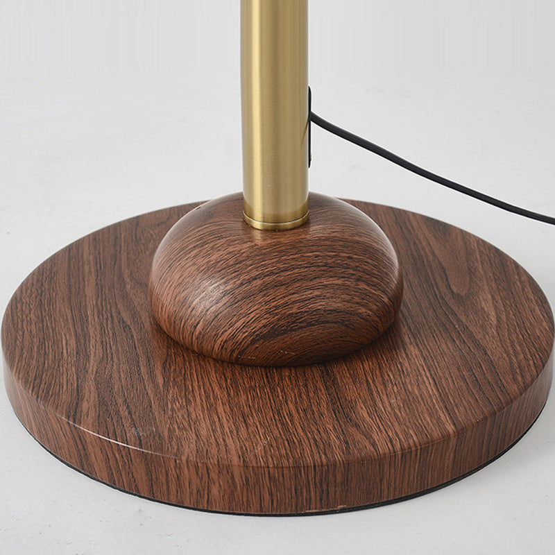 Contemporary Retro Curve Metal Fabric Lampshade Hardware 1 - Light Standing Floor Lamp For Living Room