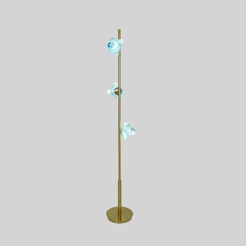Contemporary Creative Starfish Glass Lampshade Iron Base 3/6 - Light Standing Floor Lamp For Living Room