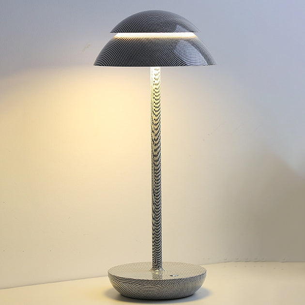 Contemporary Nordic Mushroom ABS Lampshade Round Base LED Table Lamp For Bedroom