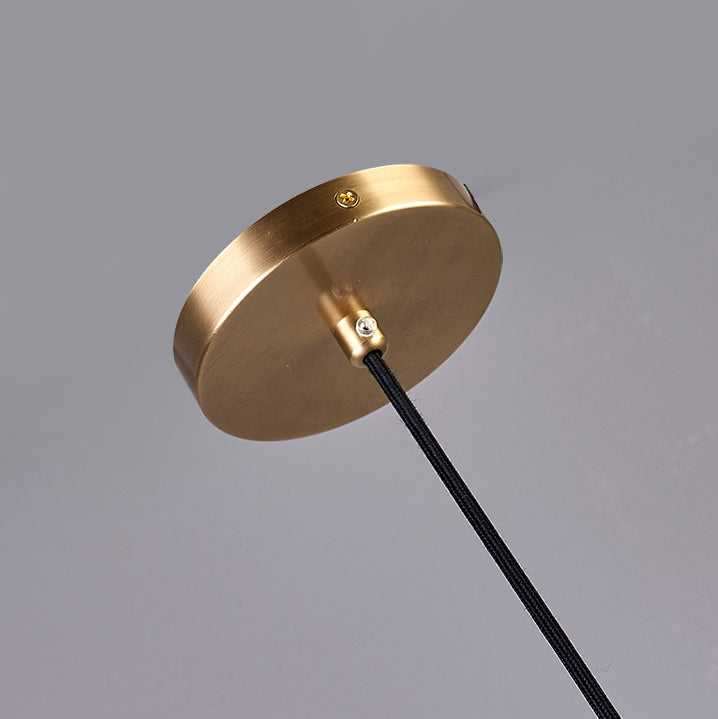 Contemporary Nordic Dome Oval Brass Crystal Lampshade 1 - Light Pendant Light For Bedroom