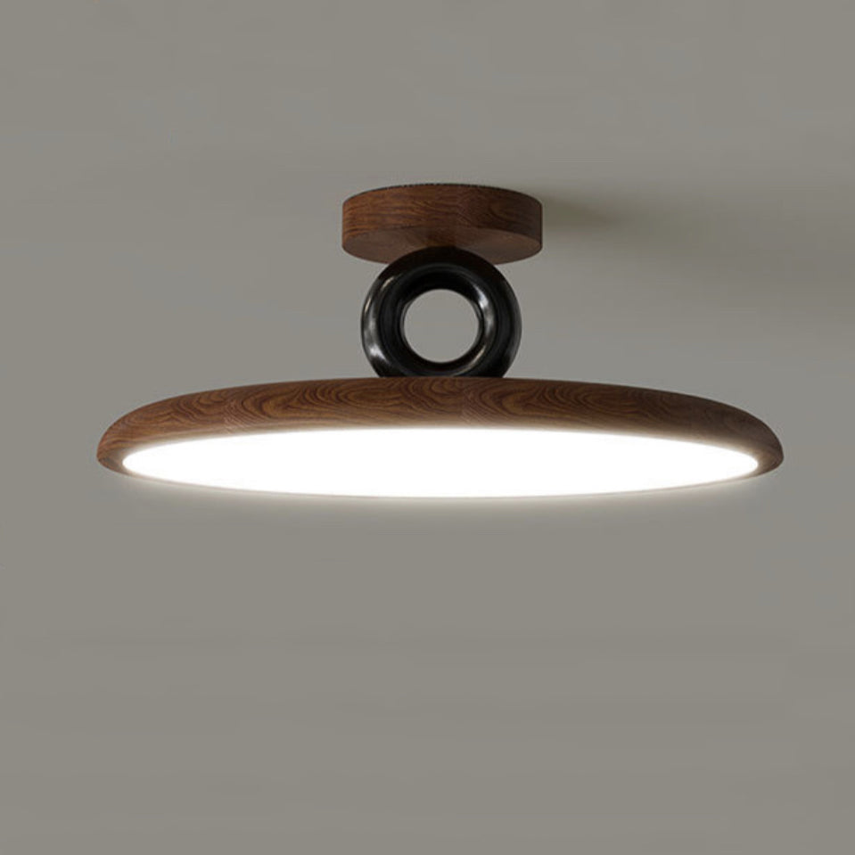 Contemporary Retro Dome Round Iron Acrylic LED Flush Mount Ceiling Light For Bedroom