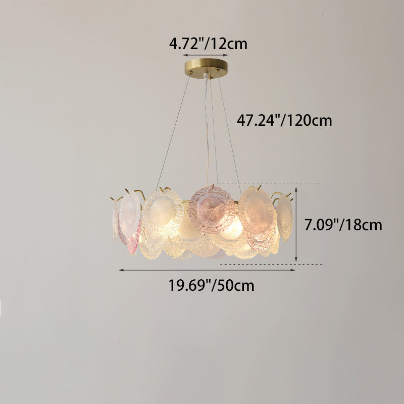 Traditional French Dome Round Pearl Iron Glass 6/8/10 - Light Chandelier For Living Room