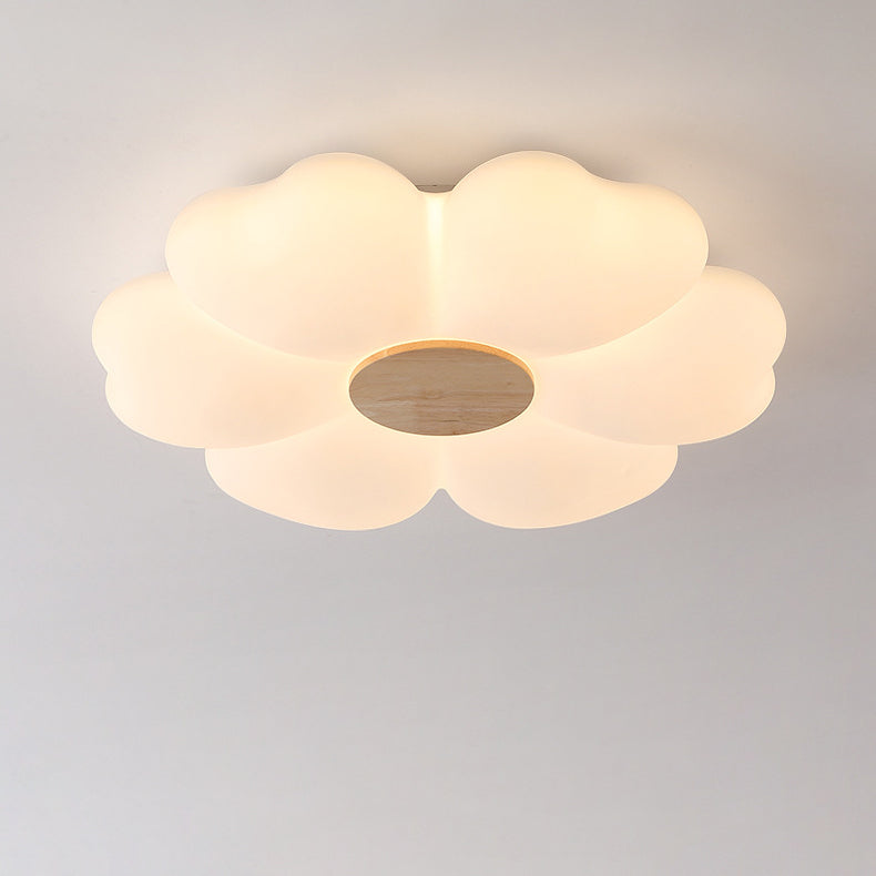 Contemporary Nordic Flower Iron Acrylic LED Flush Mount Ceiling Light For Bedroom