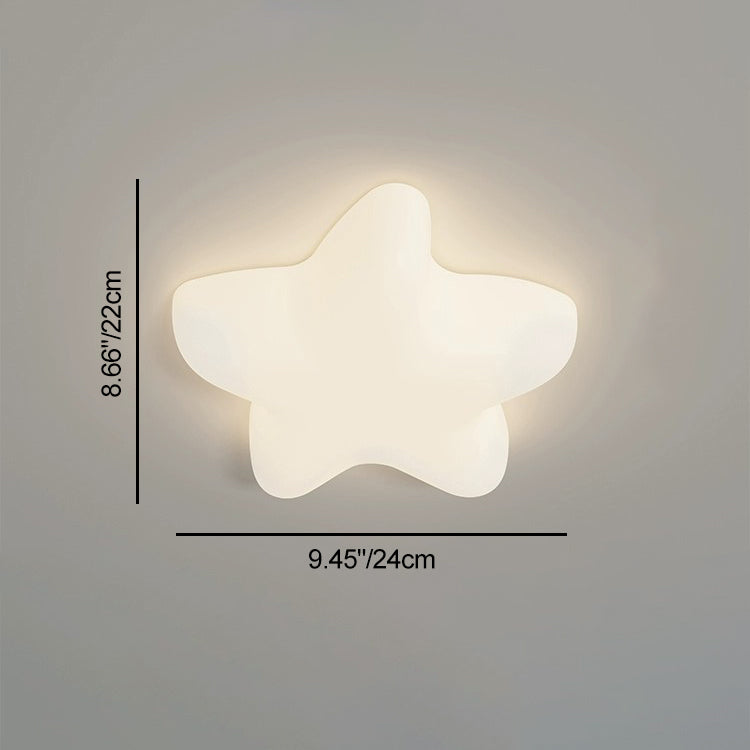 Contemporary Creative Cloud Pentagram Leaf Hardware PE LED Flush Mount Ceiling Light For Bedroom