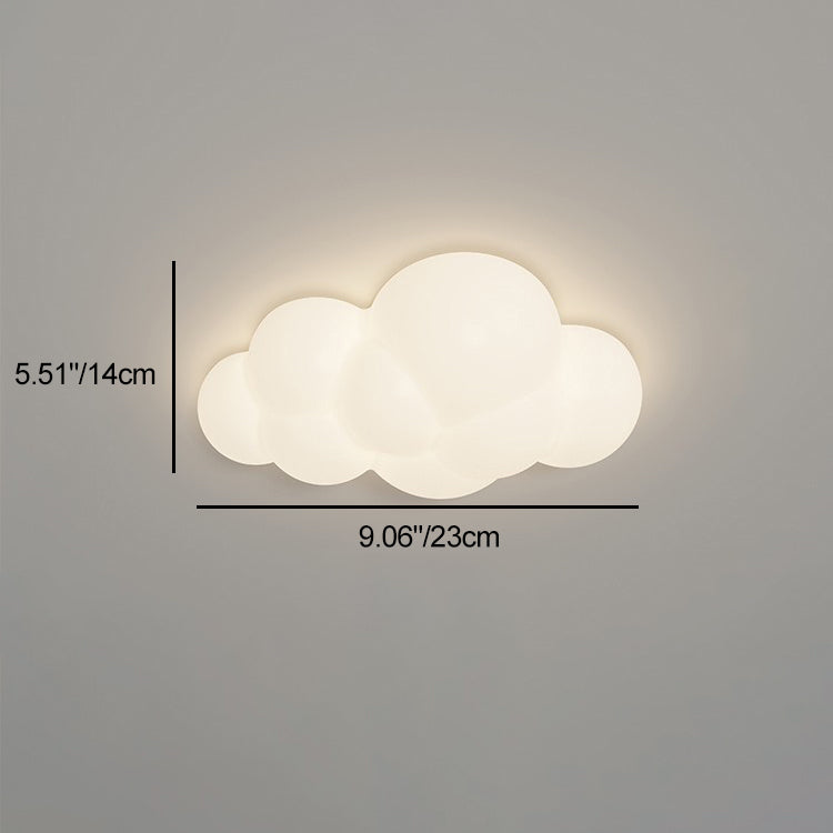 Contemporary Creative Cloud Pentagram Leaf Hardware PE LED Flush Mount Ceiling Light For Bedroom
