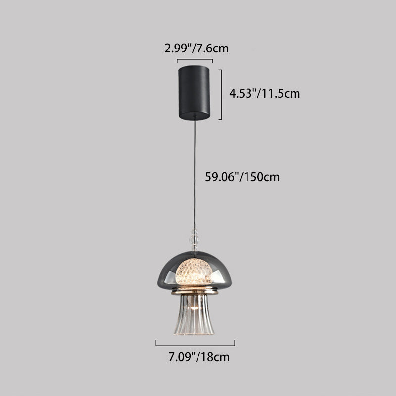 Contemporary Nordic Dome Jellyfish Liftable Acrylic Glass Lampshade LED Pendant Light For Dining Room