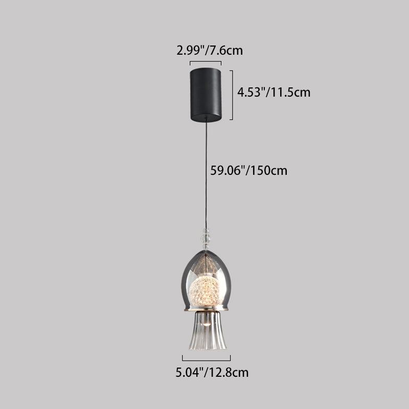 Contemporary Nordic Dome Jellyfish Liftable Acrylic Glass Lampshade LED Pendant Light For Dining Room