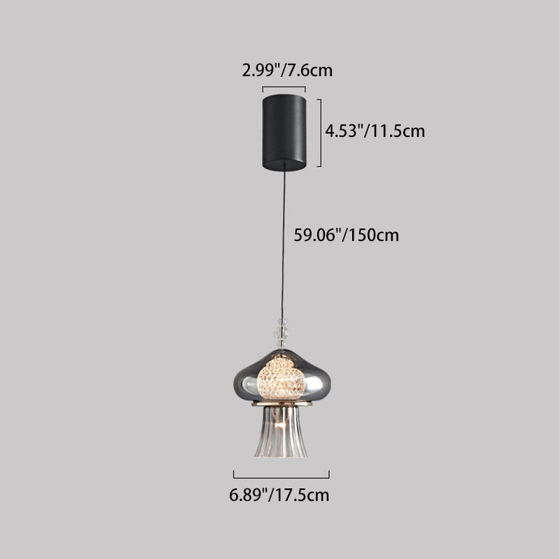 Contemporary Nordic Dome Jellyfish Liftable Acrylic Glass Lampshade LED Pendant Light For Dining Room