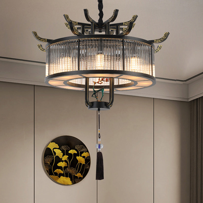 Traditional Chinese Dome Deer Round Rectangle Crystal Iron 4/6/8/10 - Light Chandelier For Dining Room