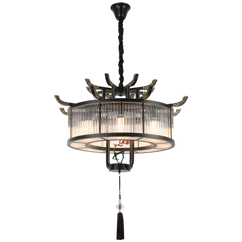 Traditional Chinese Dome Deer Round Rectangle Crystal Iron 4/6/8/10 - Light Chandelier For Dining Room