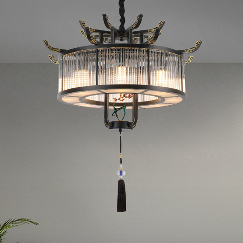 Traditional Chinese Dome Deer Round Rectangle Crystal Iron 4/6/8/10 - Light Chandelier For Dining Room