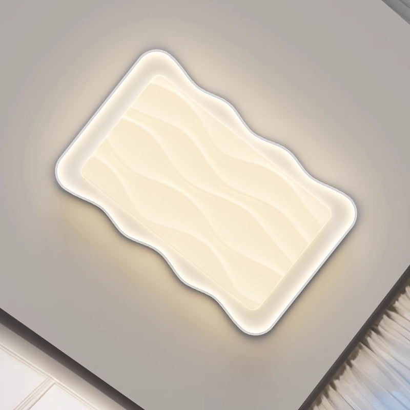 Contemporary Nordic Flower Round Square Rectangle Roto-molding Aluminum LED Flush Mount Ceiling Light For Bedroom