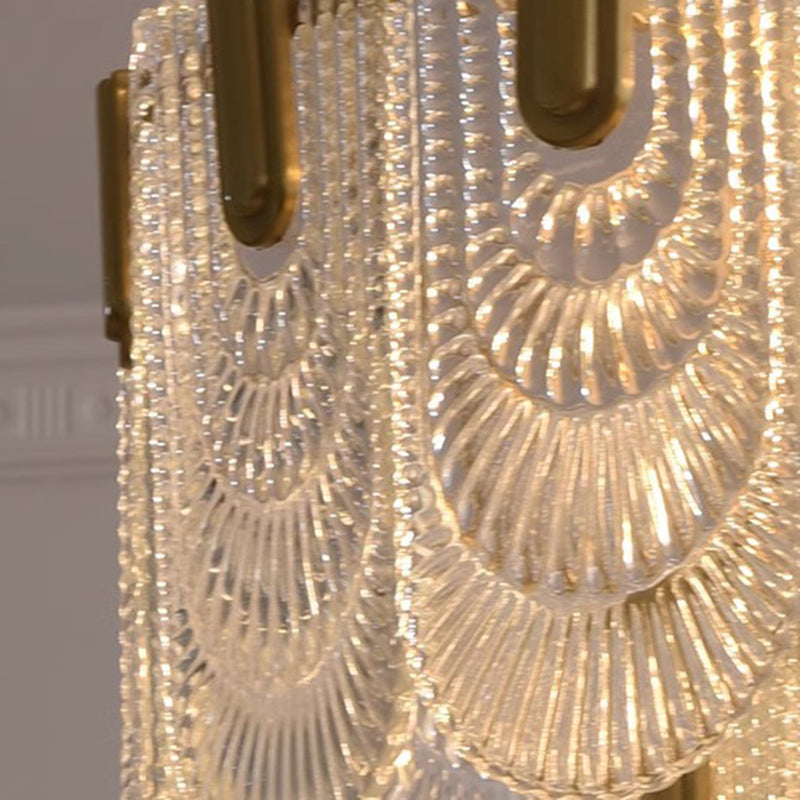 Traditional French Dome Round Double Layer Iron Glass 6/9/12 - Light Chandelier For Living Room