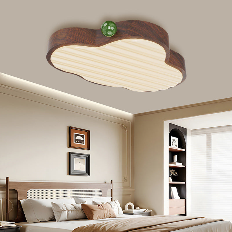 Contemporary Retro Cloud Shape Acrylic Aluminum Hardware LED Flush Mount Ceiling Light For Bedroom