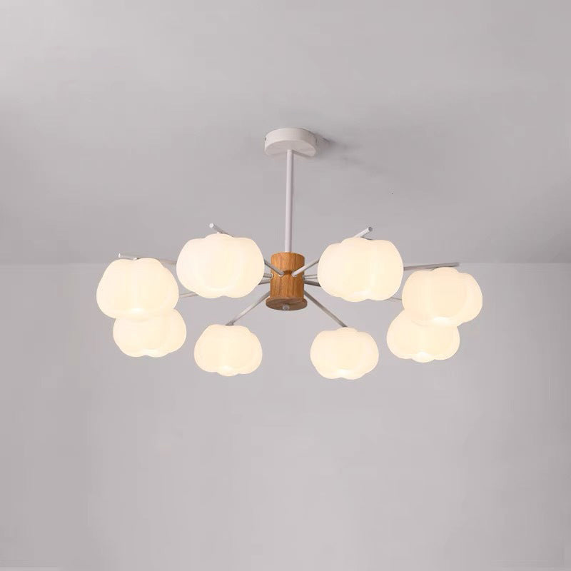 Traditional Japanese Dome Marshmallow Iron PE 5/8 - Light Chandelier For Living Room