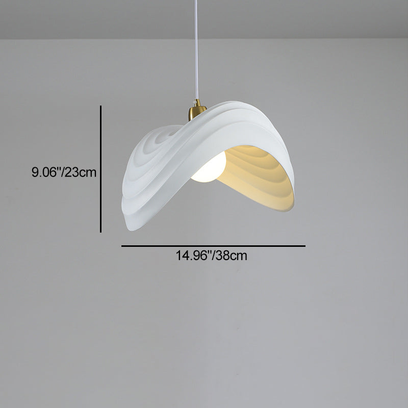 Contemporary Nordic Irregular Corrugated Shape Resin Hardware 1 - Light Pendant Light For Dining Room