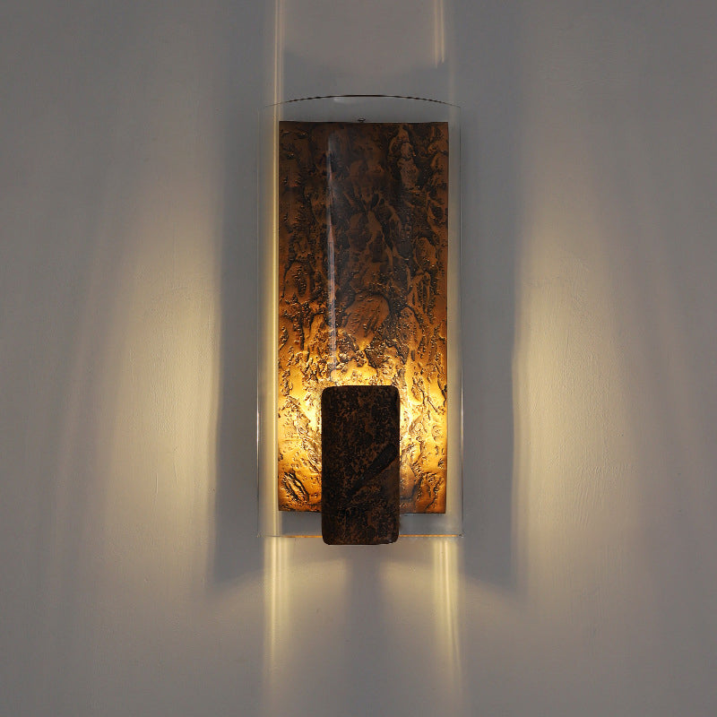 Modern Art Deco Semicircle Glass Aluminum 1 - Light Wall Sconce Lamp For Living Room