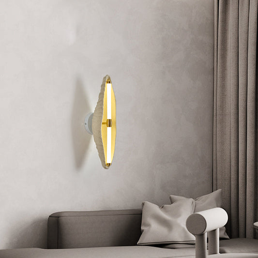 現代的なスカンジナビアシェル樹脂アイアンLED壁取り付け用燭台ランプリビングルーム用