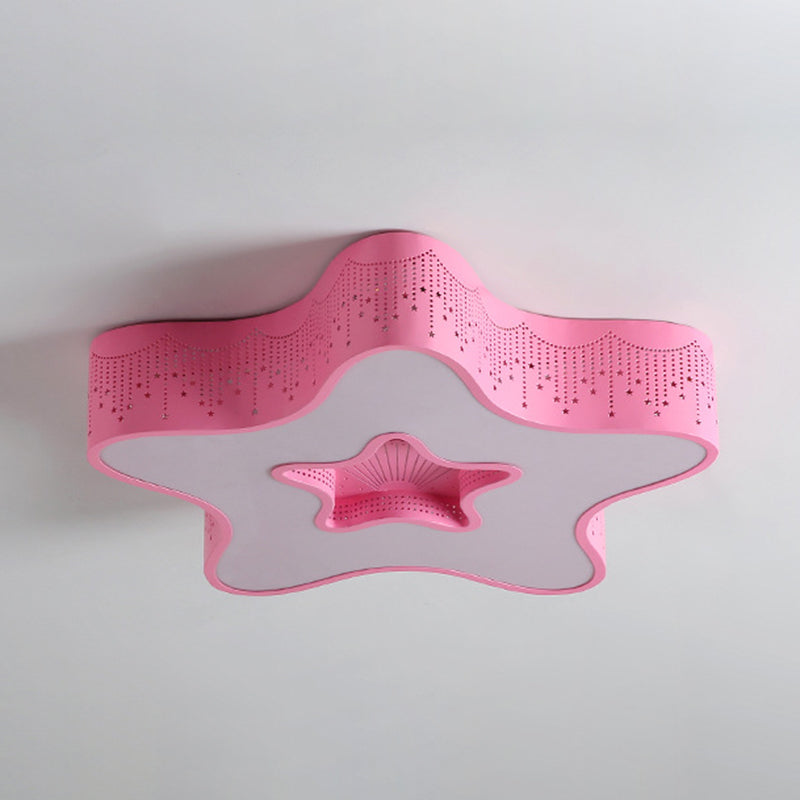 Contemporary Creative Pentagram Iron Acrylic LED Flush Mount Ceiling Light For Bedroom