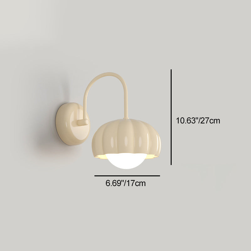 Contemporary Nordic Cream Pumpkin Resin PE Hardware 1 - Light Wall Sconce Lamp For Bedroom