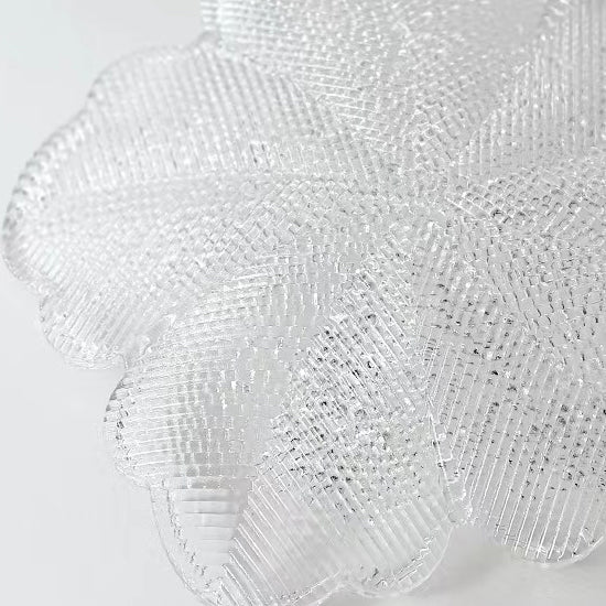 Traditional French Snowflake Glass Iron 5/8 - Light Semi-Flush Mount Ceiling Light For Living Room