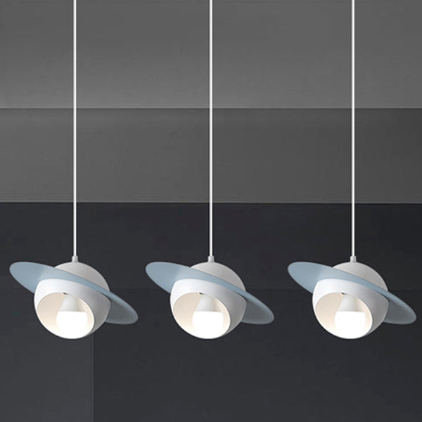 Contemporary Nordic UFO Shape Iron Aluminum 3 - Light Chandelier For Dining Room