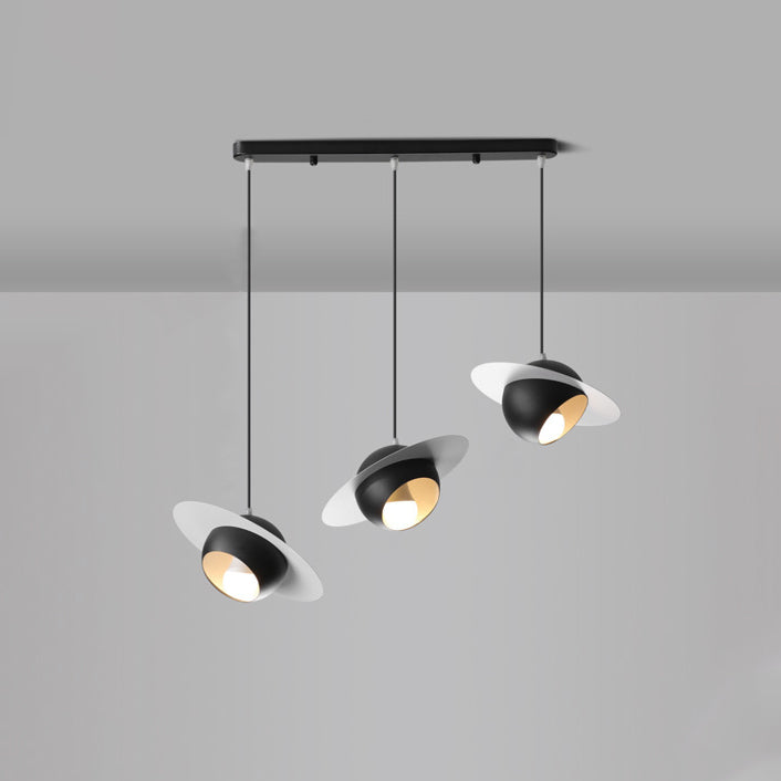 Contemporary Nordic UFO Shape Iron Aluminum 3 - Light Chandelier For Dining Room