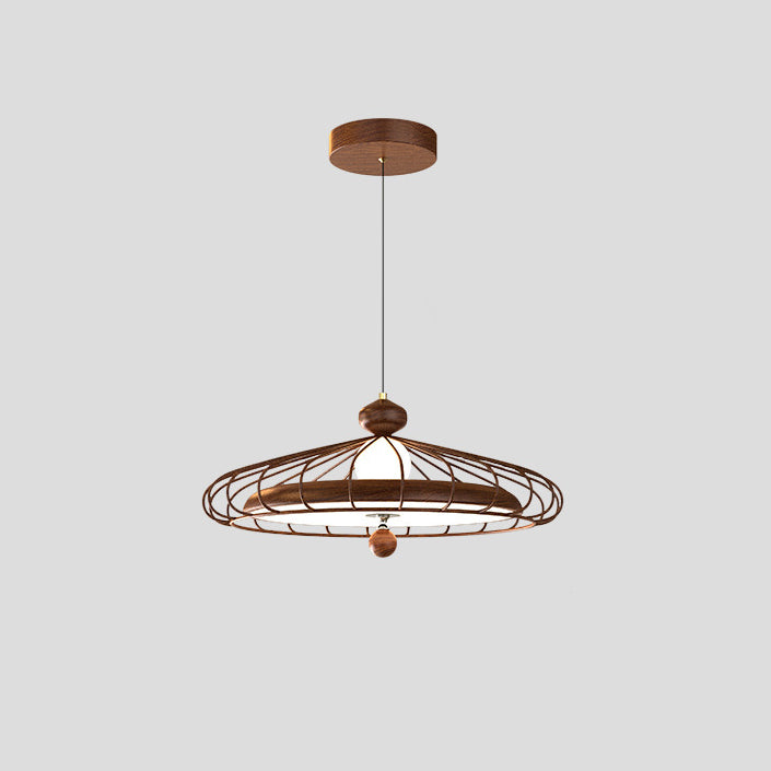 Traditional French Round Grille Iron Acrylic LED Chandelier For Dining Room