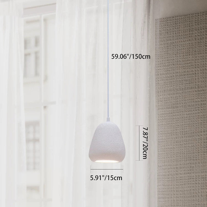 Contemporary Scandinavian Semicircular Water Drop Full Polystyrene 1 - Light Pendant Light For Dining Room