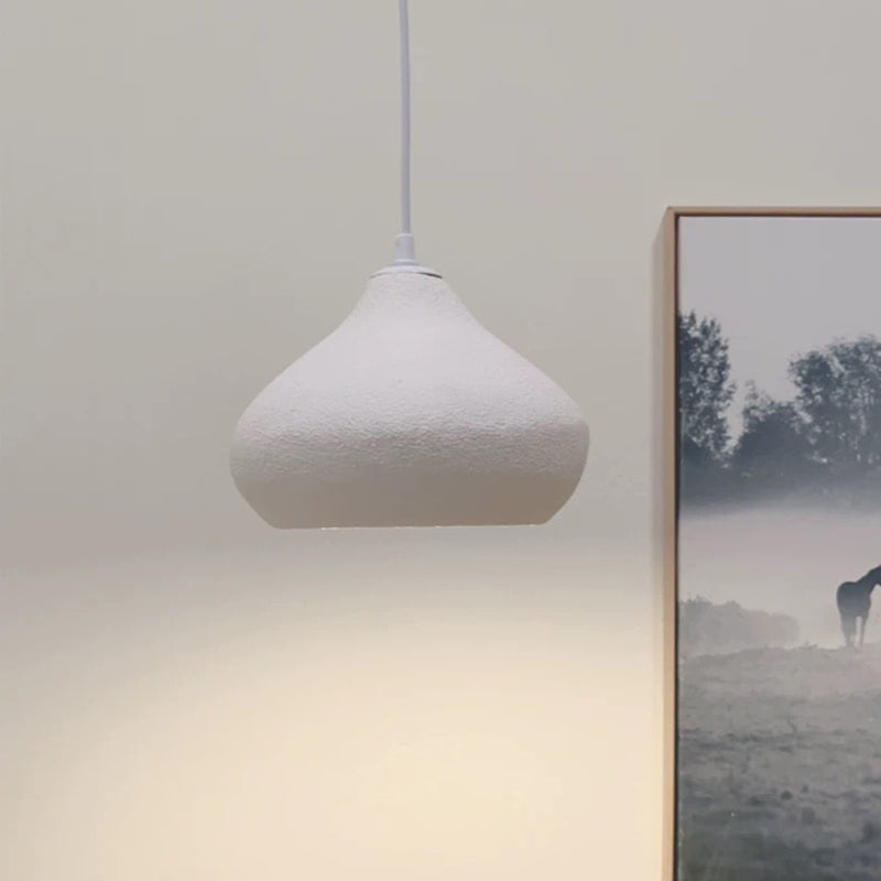 Contemporary Scandinavian Semicircular Water Drop Full Polystyrene 1 - Light Pendant Light For Dining Room