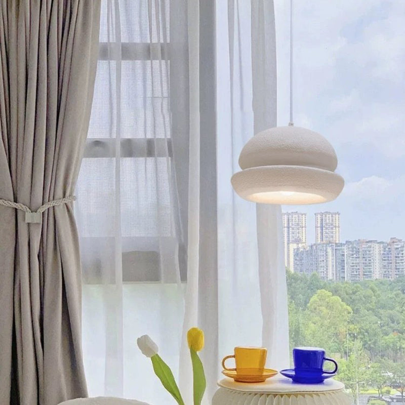 Contemporary Scandinavian Semicircular Water Drop Full Polystyrene 1 - Light Pendant Light For Dining Room