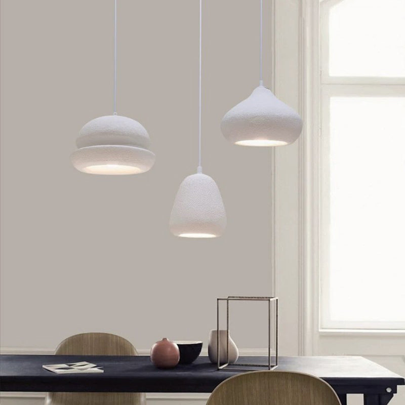 Contemporary Scandinavian Semicircular Water Drop Full Polystyrene 1 - Light Pendant Light For Dining Room