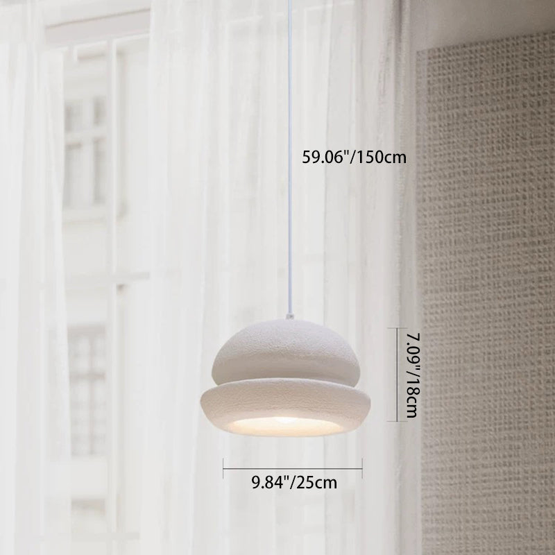 Contemporary Scandinavian Semicircular Water Drop Full Polystyrene 1 - Light Pendant Light For Dining Room
