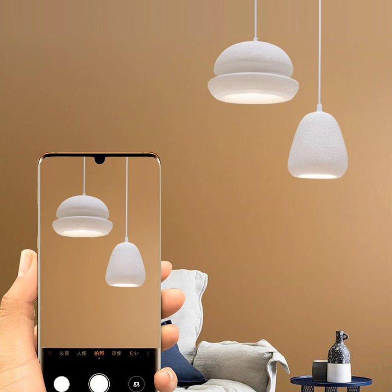 Contemporary Scandinavian Semicircular Water Drop Full Polystyrene 1 - Light Pendant Light For Dining Room