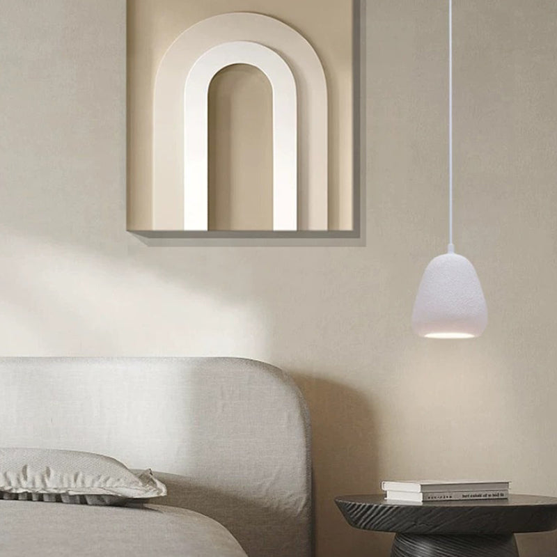 Contemporary Scandinavian Semicircular Water Drop Full Polystyrene 1 - Light Pendant Light For Dining Room