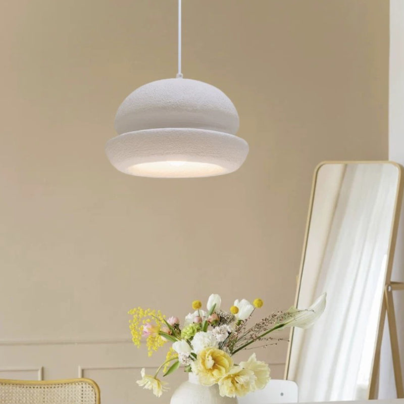 Contemporary Scandinavian Semicircular Water Drop Full Polystyrene 1 - Light Pendant Light For Dining Room