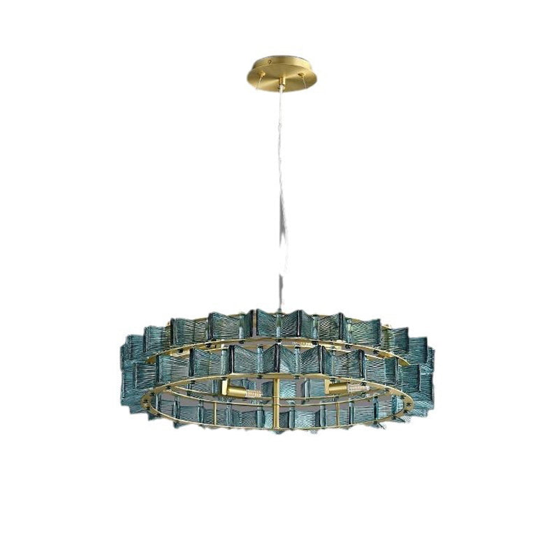 Modern Luxury Round Glass Iron 6/9/12 - Light Chandelier For Dining Room