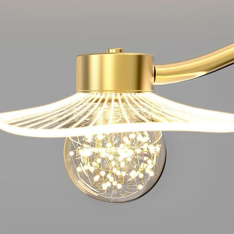 Modern Luxury Disc Starry Sky Hardware Acrylic Iron LED Chandelier Island Light For Dining Room
