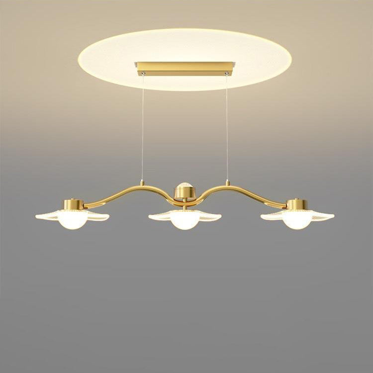 Modern Luxury Disc Starry Sky Hardware Acrylic Iron LED Chandelier Island Light For Dining Room