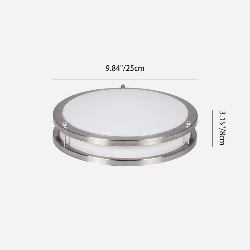 Contemporary Nordic Round Stainless Steel Acrylic Lampshade LED Flush Mount Ceiling Light For Living Room