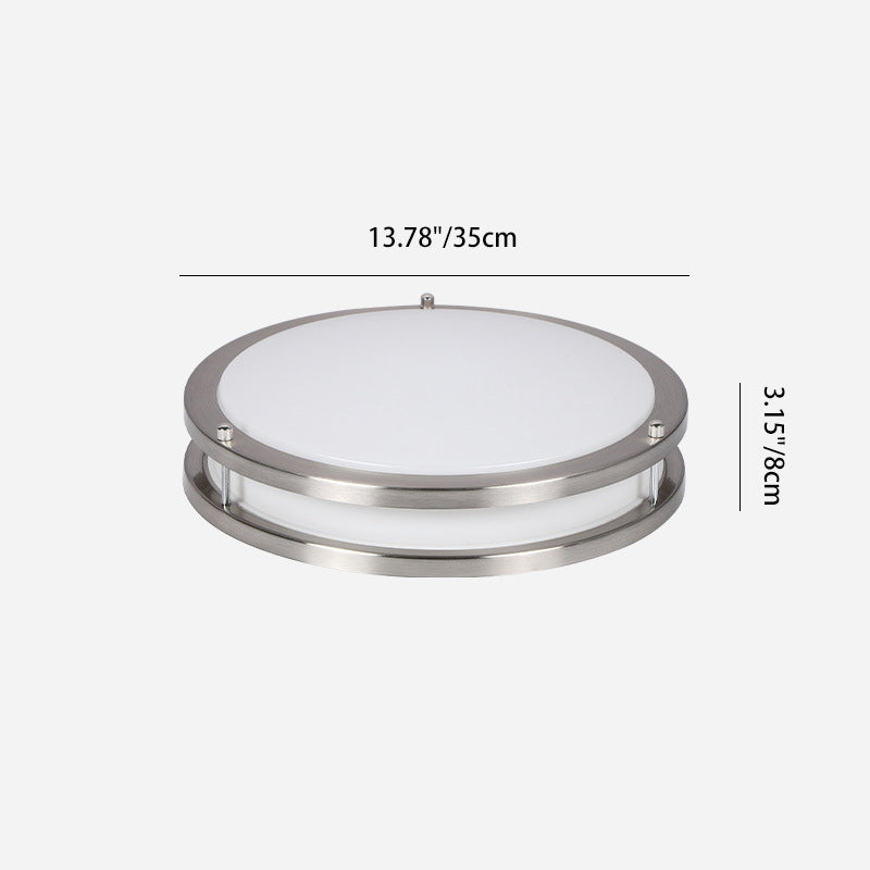Contemporary Nordic Round Stainless Steel Acrylic Lampshade LED Flush Mount Ceiling Light For Living Room