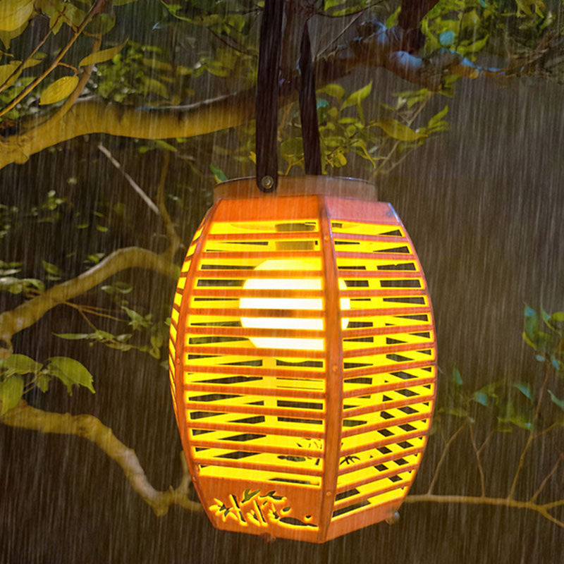 Traditional Chinese ABS Lantern Shape Solar USB Rechargeable LED Outdoor Light For Garden