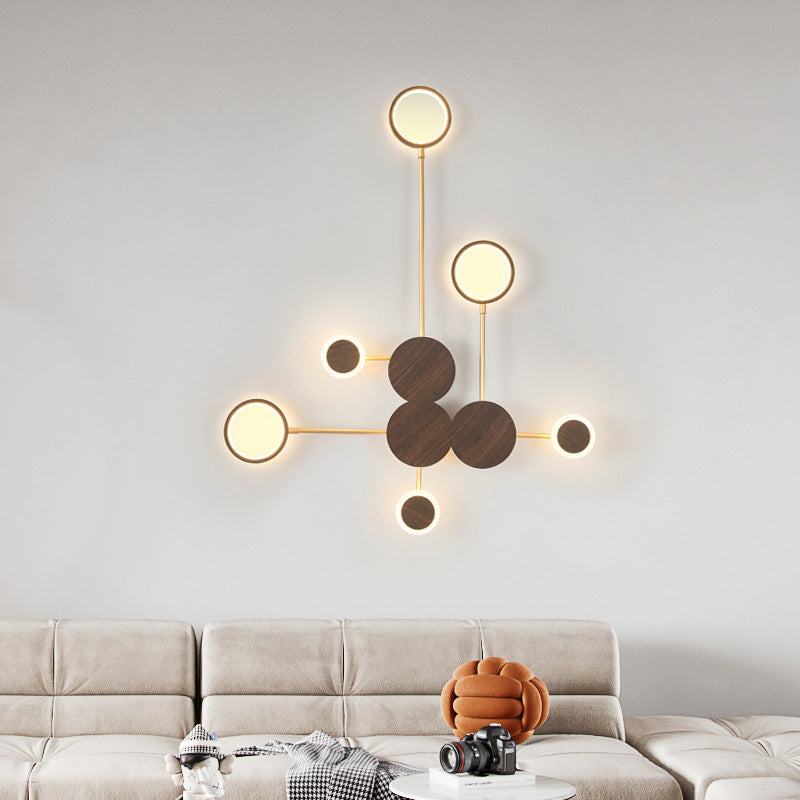 Contemporary Nordic Round Iron Acrylic LED Wall Sconce Lamp For Living Room