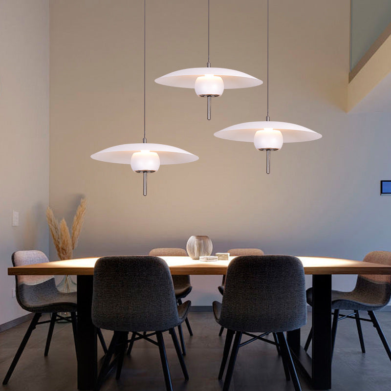 Contemporary Scandinavian Frisbee Aluminum Iron Lampshade LED Pendant Light For Dining Room