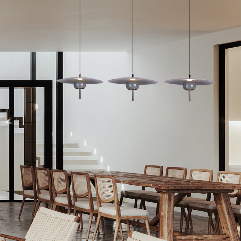 Contemporary Scandinavian Frisbee Aluminum Iron Lampshade LED Pendant Light For Dining Room