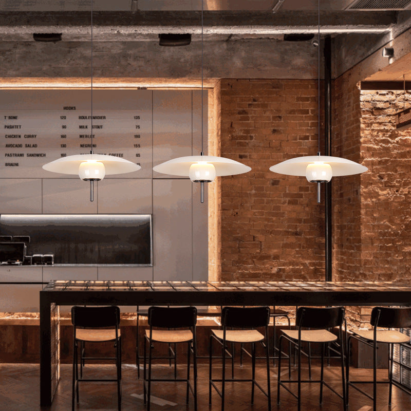 Contemporary Scandinavian Frisbee Aluminum Iron Lampshade LED Pendant Light For Dining Room