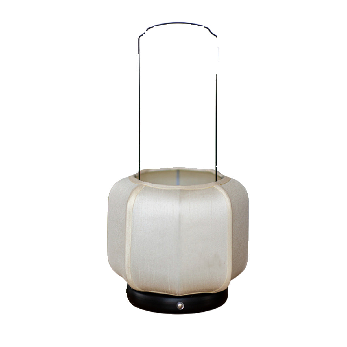 Traditional Chinese Iron Silk Fabric Lantern Shape LED Table Lamp For Bedroom