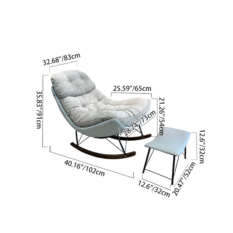 Contemporary Rocking Accent Chair With Footrest - Plush Chenille Upholstered & Solid Wood Frame, Cozy Backrest Lounge Chair For Living Room